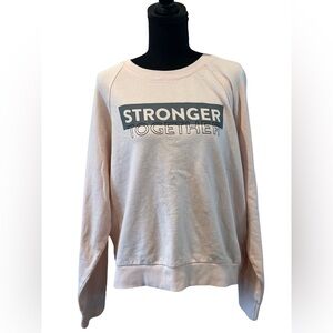 Peloton 'Stronger Together' Pink Sweatshirt L Long Sleeve Crew Neck